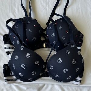 Tommy Hilfiger Dark Blue Bra Set with Logo Pattern